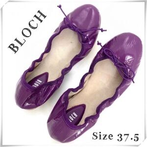 BLOCH Patent Leather Round Toe Travel Ballet Flats in Purple Size 37.5